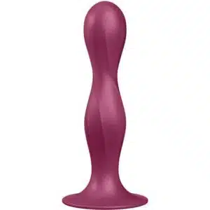 SATISFYER - DOUBLE BALL-R DILDO SILICONA GRANATE