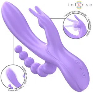 INTENSE - MIKO DREIFACH-VIBRATOR RABBIT  STIMULATOR  ANAL 7 VIBRATIONEN LILA