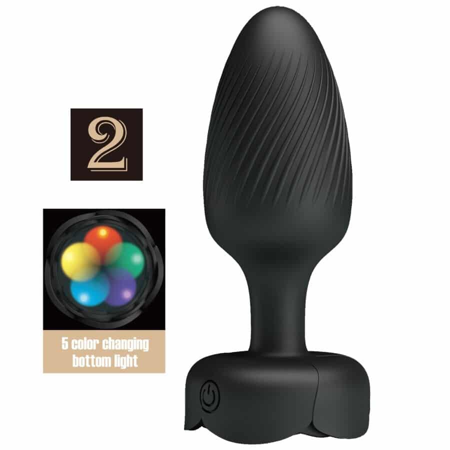 PRETTY LOVE - VARIAN ANAL PLUG WITH  LED LIGHT BLACK 10.8 CM