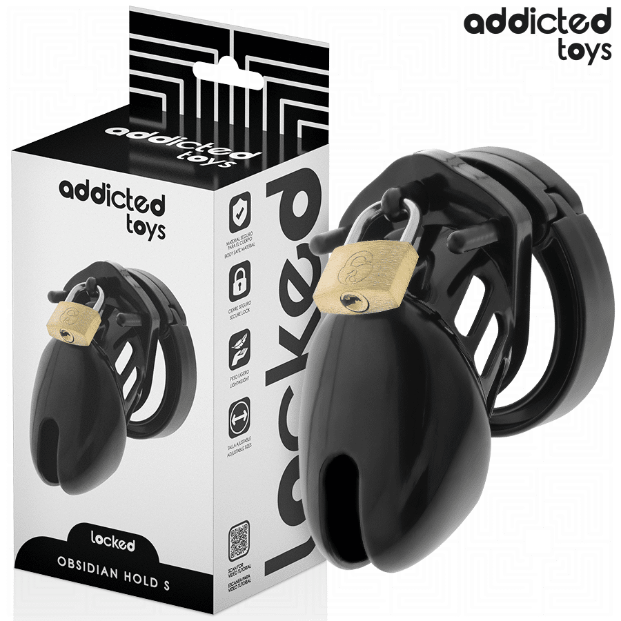 ADDICTED TOYS LOCKED - OBSIDIAN HOLD PENISKÄFIG GRÖSSE S